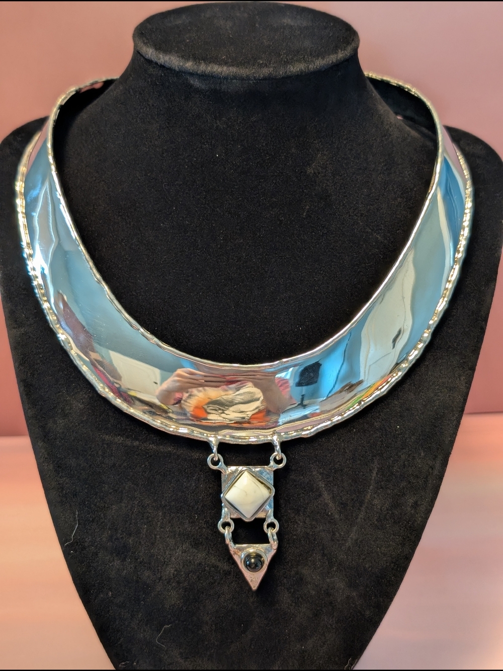 🪷RARE/RETIRED🪷 From St Xavier Silver Statement Collar Choker Necklace #237